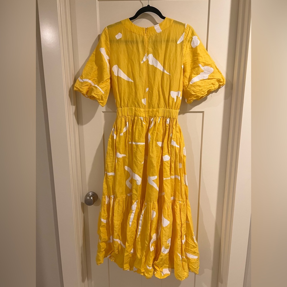 LOVEBIRDS NWOT Elegant Yellow Maxi Dress Tuckernuck Pockets Small Linen/Cotton - Picture 5 of 11